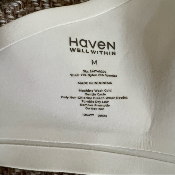 Haven Well Within Bralette Bra Unlined Wire Free Womens White Sz M Minimalist - Picture 5 of 6